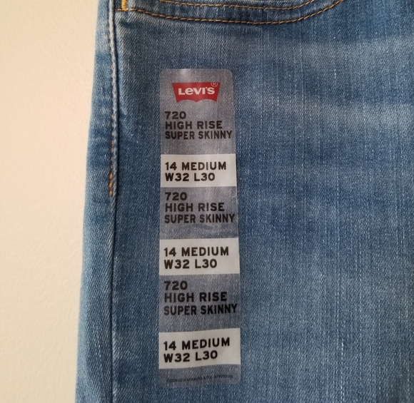 LEVIS 720 High Rise Super Skinny Denim Jeans - Picture 7 of 16